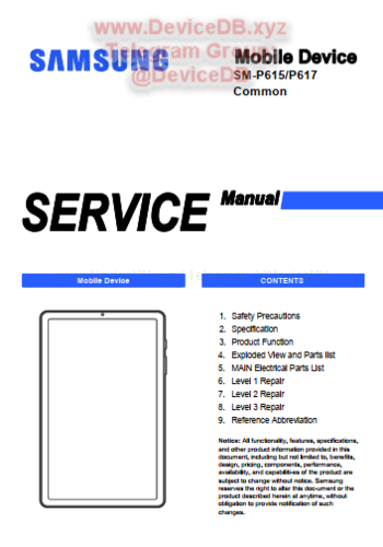 More information about "Samsung Galaxy Tab S6 Lite SM-P615 SM-P617 service manual"