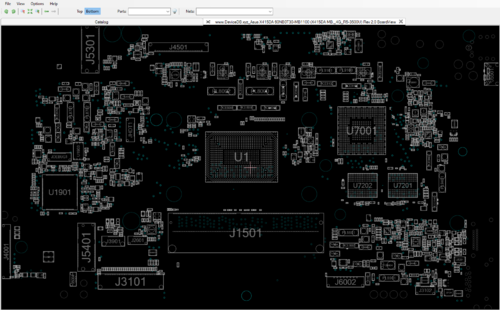More information about "Asus X415DA 60NB0T30-MB1100 X415DA MB._4G_R5-3500U Rev 2.0 BoardView.CAD"