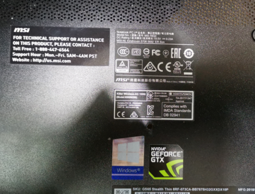 More information about "MSI GS65 MS-16Q2 MS-16Q21 VER 1.1 BIOS"